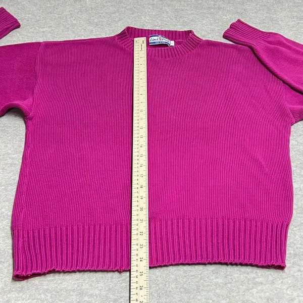Vintage Lions Pride Magenta Pink Crewneck Sweater Made in USA Women Large Knit‎ - Image 5