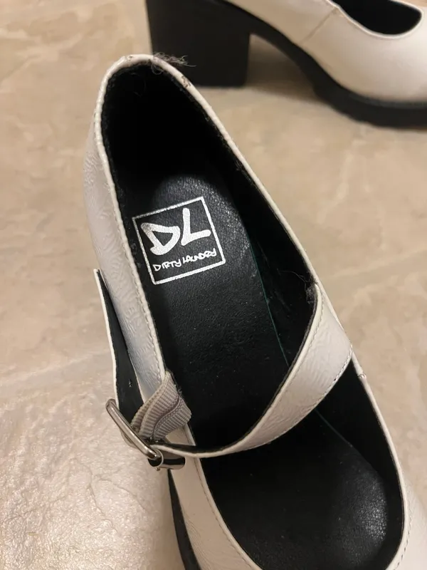 Dirty Laundry White Mary Jane Platform Heels - Image 3