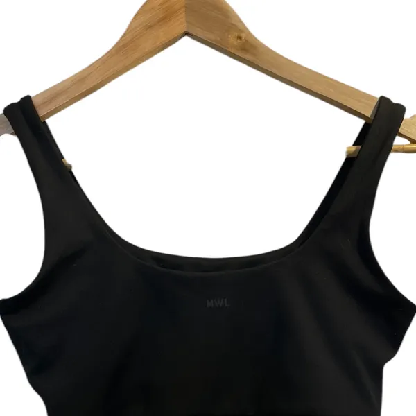 MADEWELL Black Stretch Knit Elastic Band Sports Bra - Size Small - Image 6