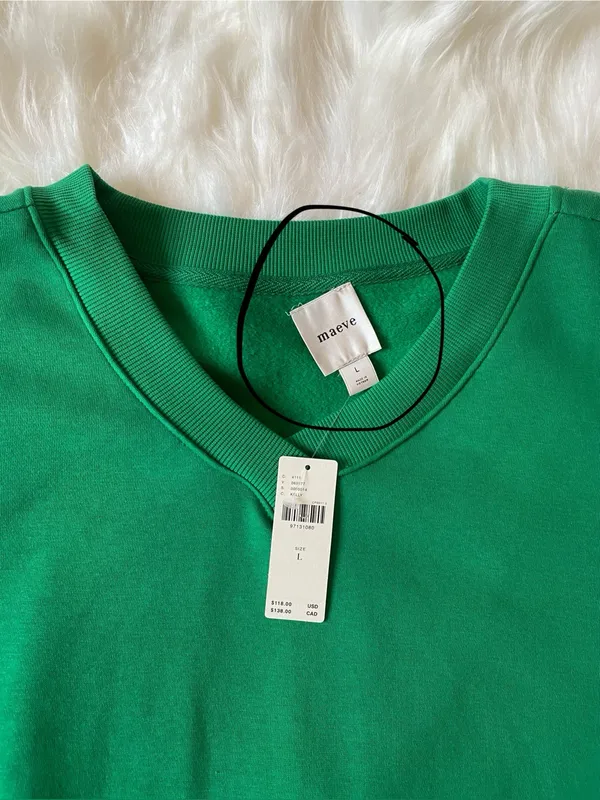 Anthropologie Maeve Green Long Sleeve V-Neck Twofer Knit Ruffle Pullover $118 L - Image 7