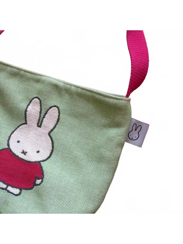 Miffy Shopper Tote Bag Dutchtapestries Mercis BV Jacquard-Woven Art Green 11"x8" - Image 3