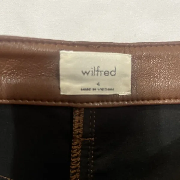 Wilfred The Melina High-Waisted Vegan Leather Pants In Cognac Brown Size 4 - Image 9