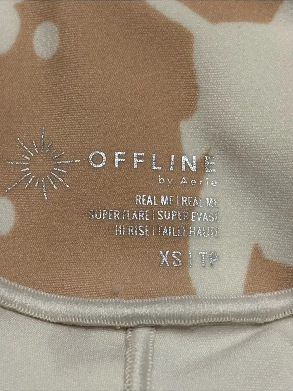 aerie High-Waist Floral Flare Pants in Cream & Tan - Image 5