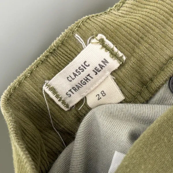 Madewell Classic Straight Jean Jeans Corduroy Green Corduroy Edition Size 28 - Image 8
