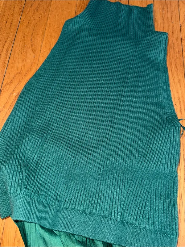 Anthropologie green Thea sleeveless twofer maxi dress size XS knit - Image 4