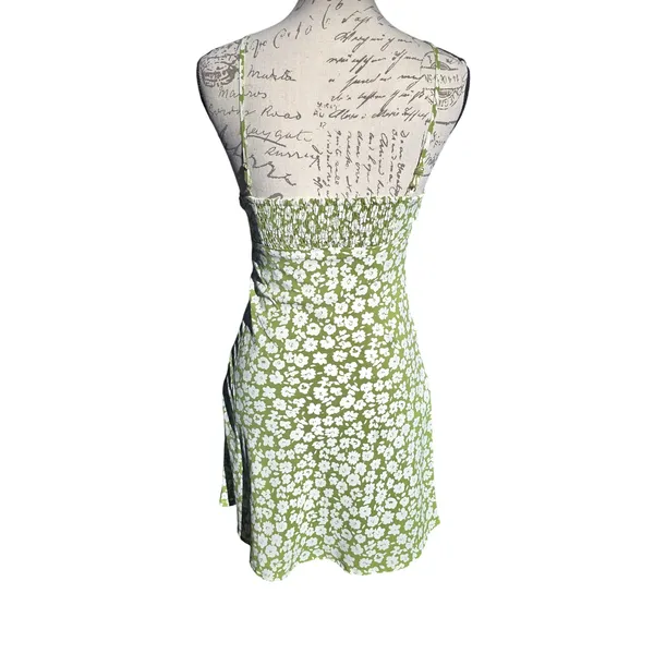 Princess Polly‎ Tasmin Green Floral Mini Dress Spaghetti Strap Tie Front US 4 - Image 6
