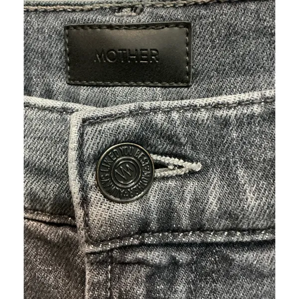 MOTHER TheInsider Crop Step Fray Jeans Ace‎ Of Spades Grey Distressed Size 25 XS - Image 5