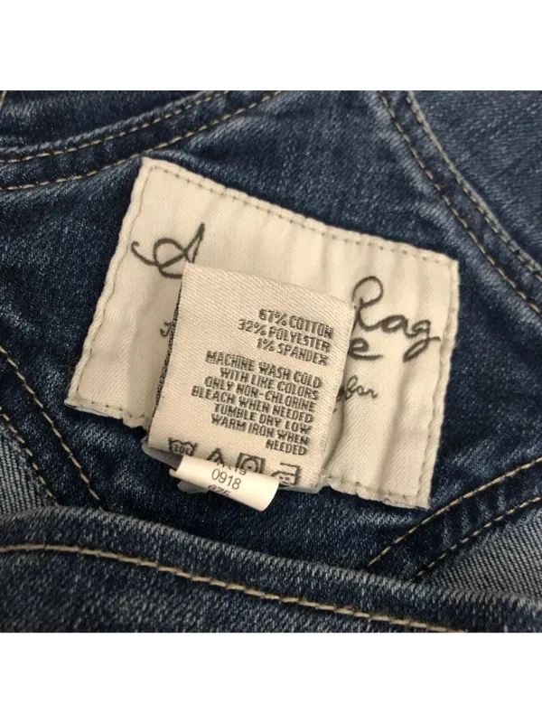 American Rag Women Overalls Denim Blue Skinny Distressed Stretch Size 3 - Image 4