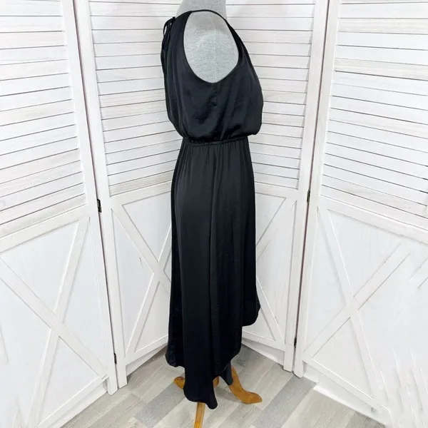 Apt. 9 High Low Halter Tie Neck Midi Maxi Dress Black Small Sleeveless Tencel‎ - Image 3