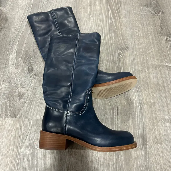 Steve Madden Women's Riggs Tall Square-Toe Dark Blue Boots Size 7 - Image 2
