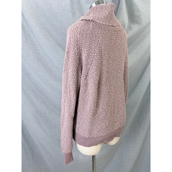 Free People By Your Side Mauve Chunky Cowl Neck Oversized Sweater Small - Image 7