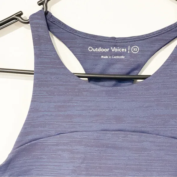 Outdoor Voices Size XS Move Free Crop Top‎ Blue Longline Sports Bra - Image 2