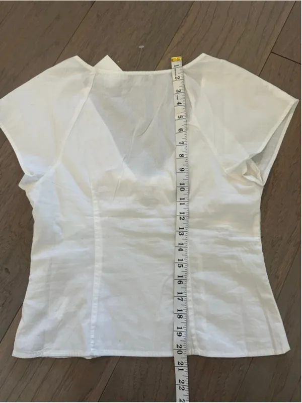 Madewell Twist Front Seamed Top Poplin White Size 0 - Image 8