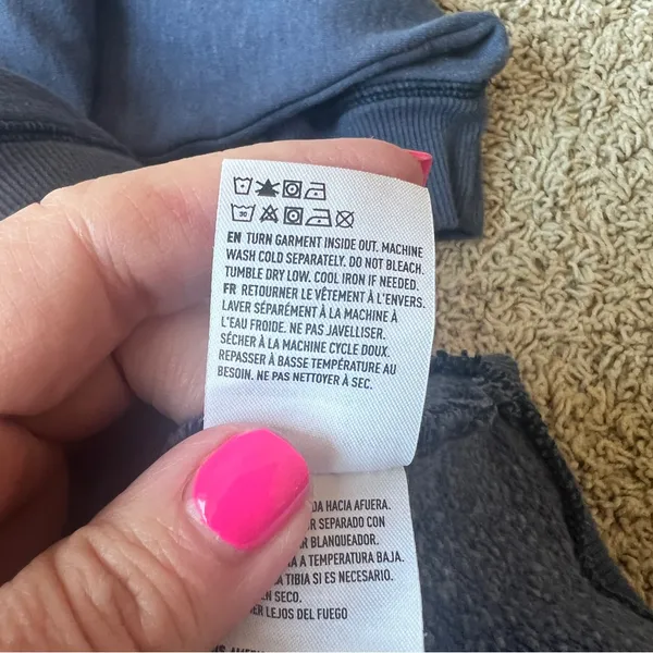 Vintage American Eagle Malibu Sweatshirt Sz Large Denim Blue Fleece R9 - Image 5