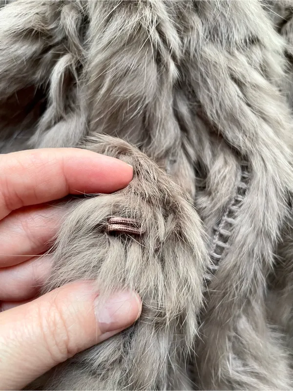 Tourance Genuine Real Rabbit Fur Vest Taupe Brown Soft Luxe Boho NEW - Image 9