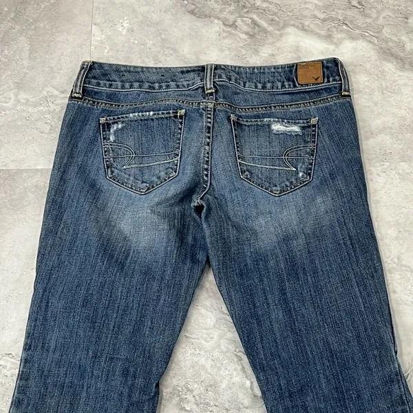 American Eagle Jeans Straight Super Stretch Distressed‎ Holes - Image 3