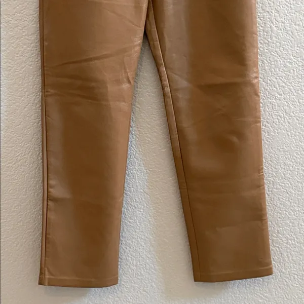 Aritzia Wilfred Melina Vegan Leather Straight Leg Pants Size 4 - Image 5