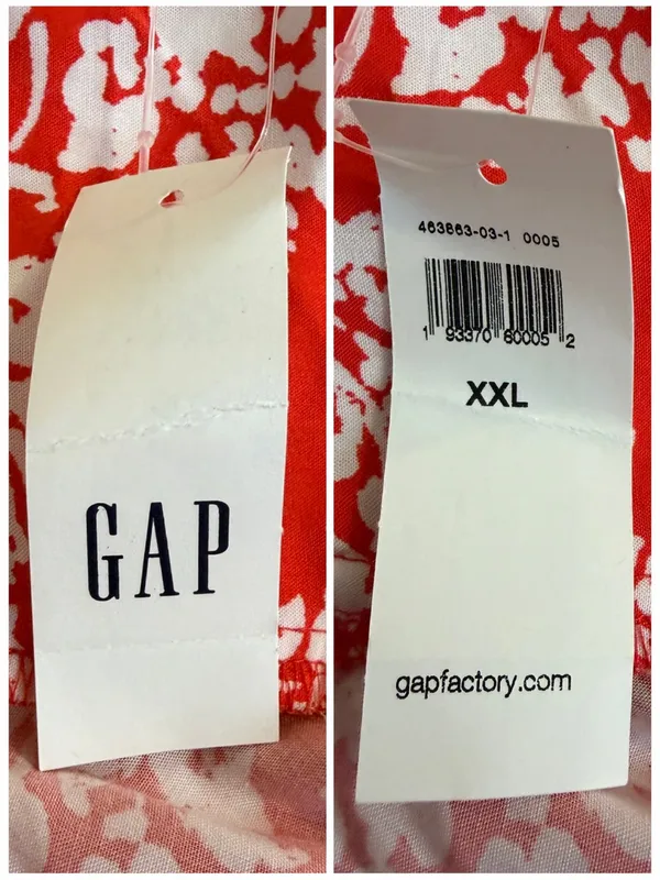Gap Soft Cami Dress XXL V Neck Smocked Floral Red White NWT Sundress Casual - Image 11