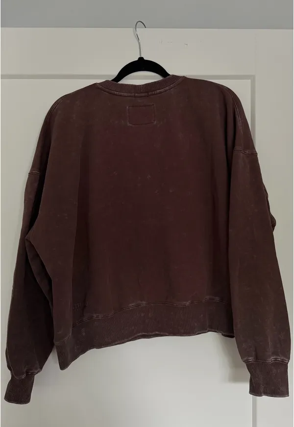 Washed Brown Relaxed Boxy Crewneck - Image 7