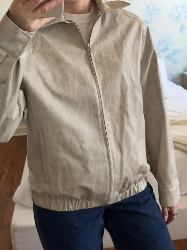 Oak + Fort Faux Leather Jacket Grey - Image 2