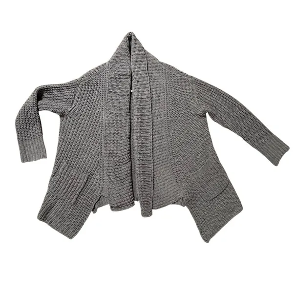 POL Chunky Chenille Knit Cardigan Grey Size L Oversized Boho Cabincore Cozy - Image 6