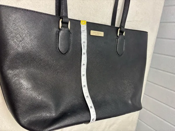 Kate Spade New York Leather Cow Black Saffiano Tote with Gold Plaque‎ - Image 14