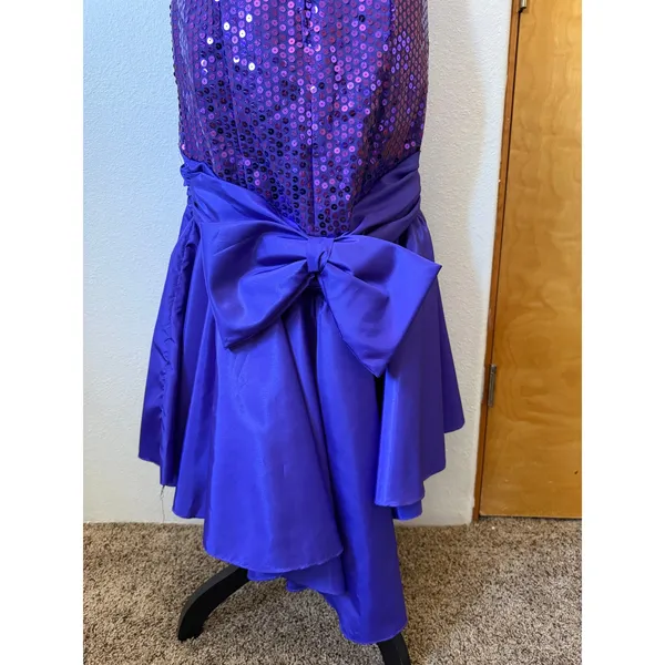Vintage Dave & Johnny Joseph‎ Lara Purple Sequin Strapless Bow Prom Dress 5/6 - Image 6