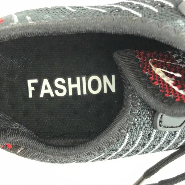 Womens Sneakers Lightweight Mesh Water Friendly Red Black Striped Size 39 US 8 - Image 5