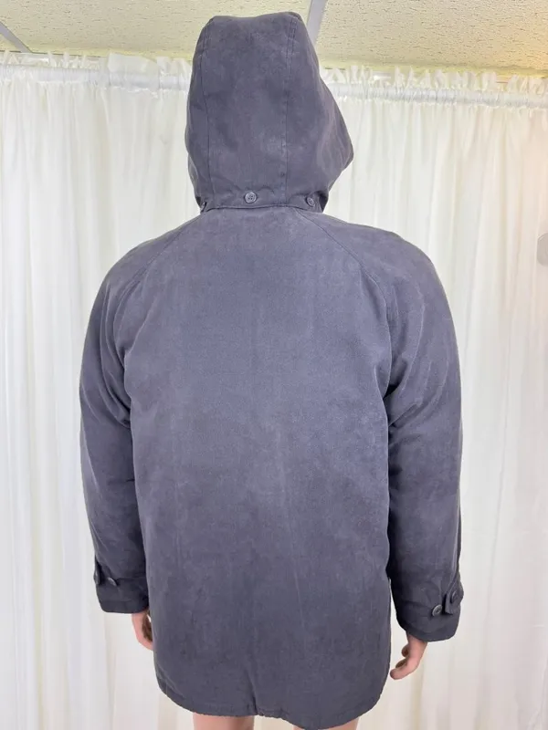 Women's London Fog Down Feather Fill Hooded Coat Jacket Sz MD Reg Charcoal Gray - Image 4