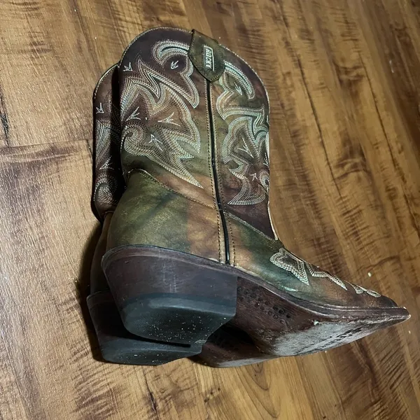 ROCKY HANDMADE Leather Western Cowgirl Boots-Brown Size 6 - Image 13
