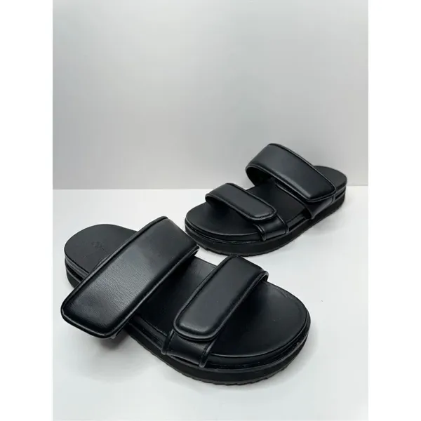 Open EDIT Sandals Size 6.5 Black Open Toe Finley Slides‎ - Image 4