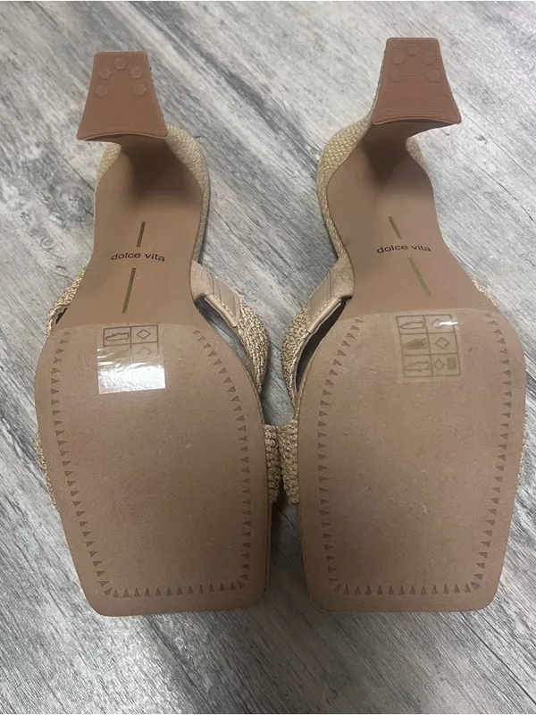 Dolce Vita Natural Beige Braided Woven Slide Mules - Image 5