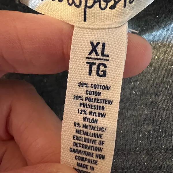 Aeropostale Womens Size XL NY Crewneck Sweatshirt‎ Grey Distressed Graphic Y2K - Image 5