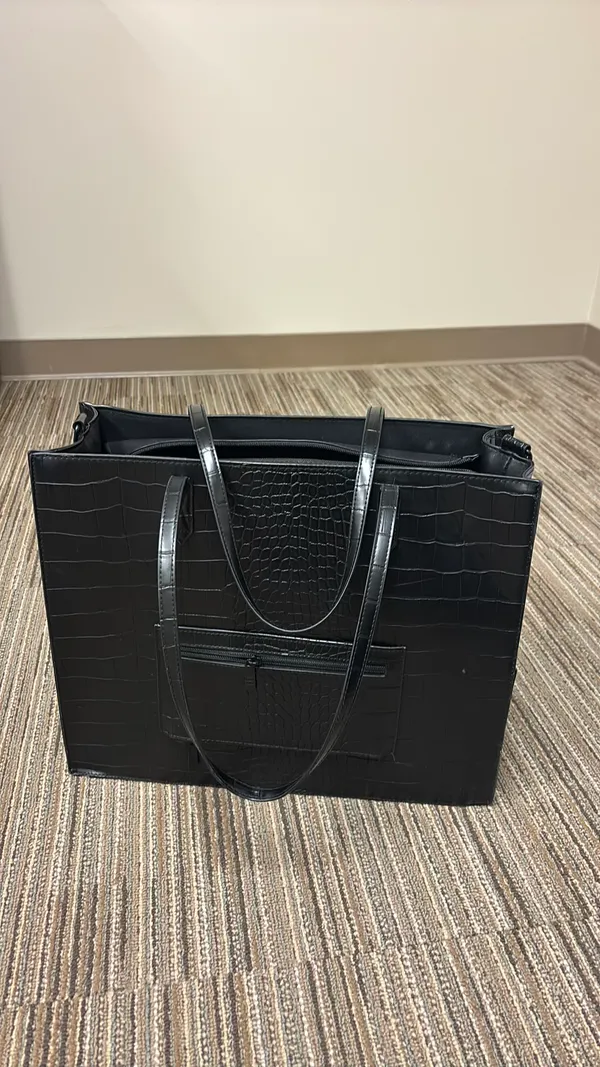 BEIS Work Tote in Black Croc - Image 5