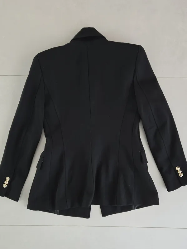 NWOT! Rare Zara Black Double-Breasted Blazer with Gold Buttons Size XS - Image 5