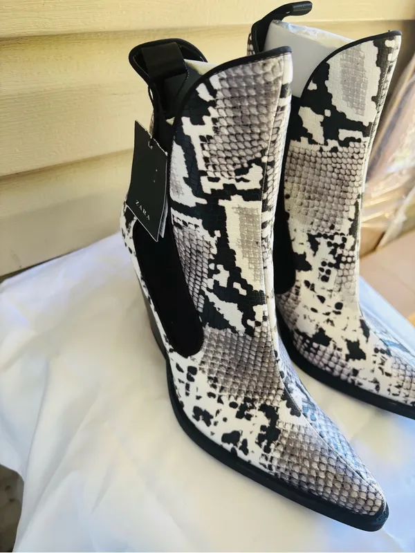 Zara trafaluc snake print western cowboy boots - Image 5