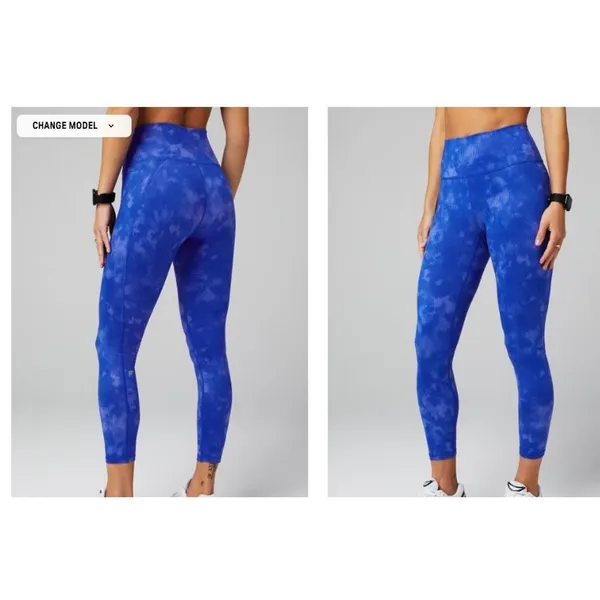 Fabletics NWT Define PowerHold High-Waisted 7/8 Legging Admiral Blue Solar Dye M - Image 2