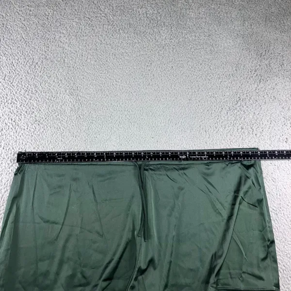 Old Navy Satin Pajama Shorts Womens XXL Green Minimalist Drawstring Sleepwear - Image 10