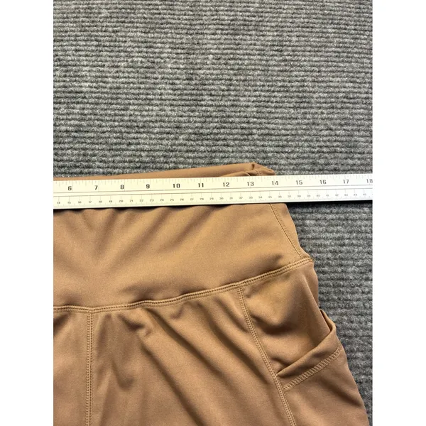 Womens Tan High Waisted Athletic Leggings‎ with Side Pockets Size Large Camel - Image 5