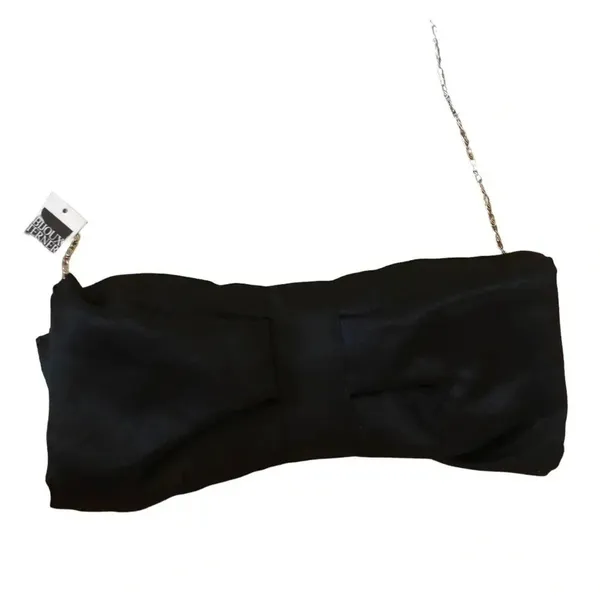New Black satin formal coquette Bow purse evening bag. clutch classic black tie - Image 7