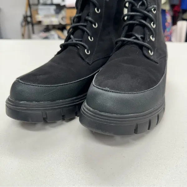 Merry Scott Black Lugg Sole Combat Lace Up Boots Fabric Womens 9 Goth Grunge - Image 6