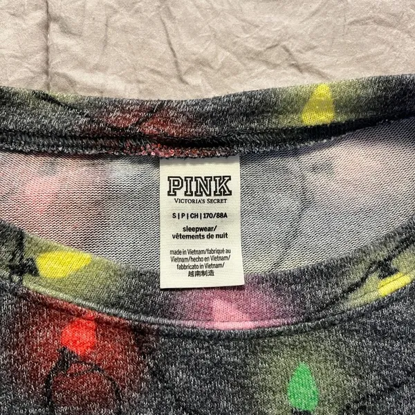 PINK Victoria's Secret Christmas Lights Sleepshirt - Image 3