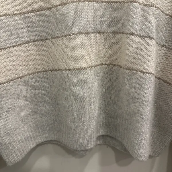 Rails Mist Ivory Glitter Stripe Ellise Sweater Cashmere‎ Silk Blend XS Luxe Cozy - Image 4