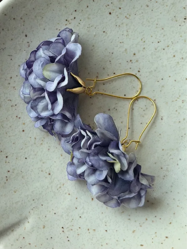 Handmade fairy cute flower unique style dangle earrings💜 - Image 6