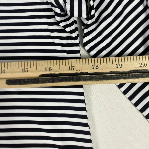 Anthonys Resort Wear Tunic Shirt‎ Womens Small Navy Stripe 3/4 Grommet Sleeve - Image 6