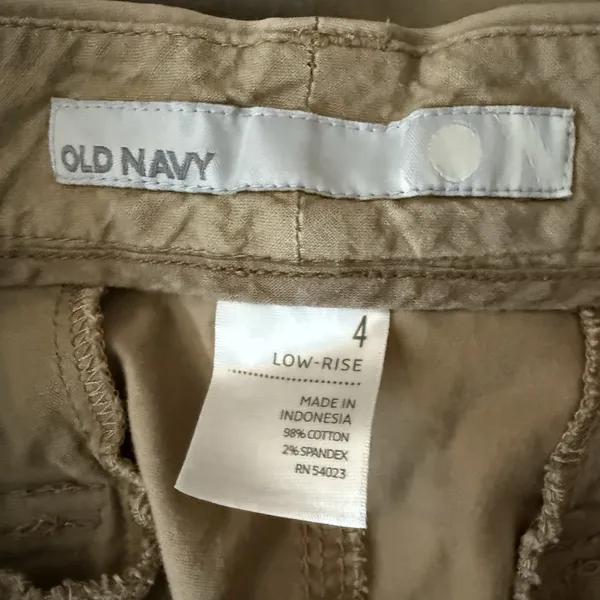 OLD NAVY Y2K Khaki Low Rise‎ Cargo Pants Pockets 2000s Women's 4 - Image 6