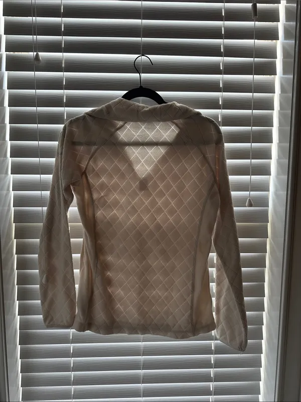 Columbia Cream Diamond-Pattern Quarter-Zip Hoodie - Image 3