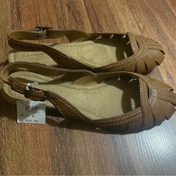 Predictions Brown Faux Leather Slingback Sandals - Image 2