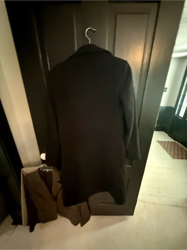 Studio Y Black Wool Trench Coat - Image 4
