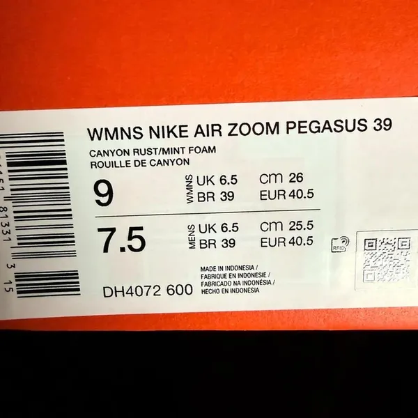 Nike Air Zoom Pegasus 39 Canyon Rust Mint Foam Women’s 9 NIB - Image 12